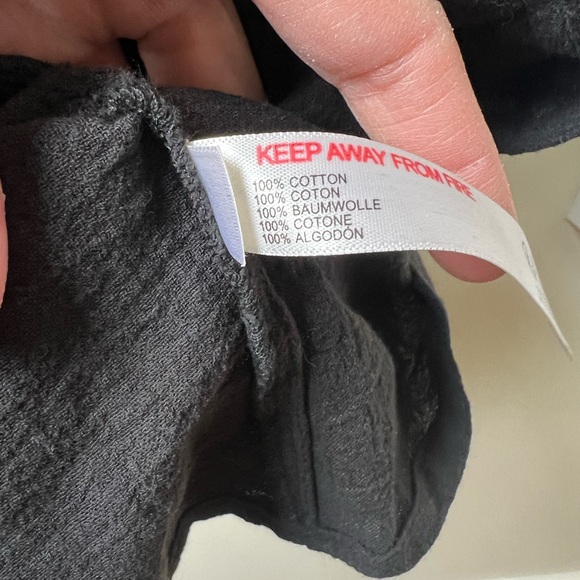 NWT FREE PEOPLE Babydoll Mini Dress For The Moment Boho Empire Waist Y2K Black M - Picture 9 of 10